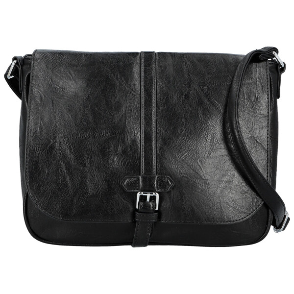 Trendy dámská koženková crossbody kabelka Relinda, černá