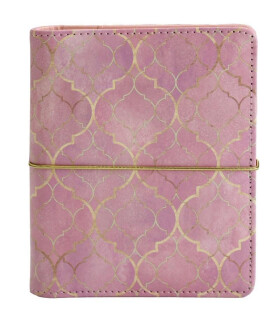 Diář: Růžová tapeta kroužkový S s vyměnitelným kalendáriem