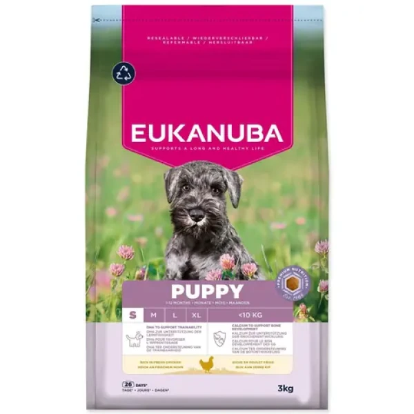 Eukanuba Puppy Small rich in fresh chicken 3kg / granule pro štěňata (1724-148478)