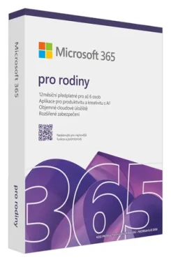 Microsoft 365 pro rodiny CZ / Kancelářský software / Elektronická licence / 12 měsíců / Až 6 uživatelů / 6 TB OneDrive (EP2-32354)