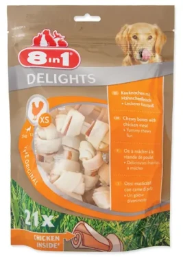 8in1 Delights kost žvýkací XS / Pochoutka pro psy / 21 ks / pro malá plemena (A4-105992)