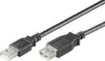 MicroConnect Propojovací kabel USB 2.0 M - USB 2.0 F 0.5m černá / 480 Mbit/s (USBAAF05B)