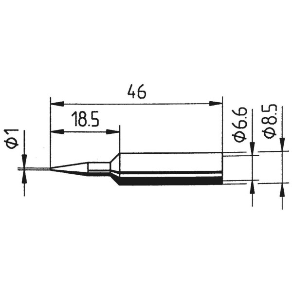 Ersa 0832BDLF pájecí hrot tužkový, ERSADUR Velikost hrotů 1 mm Obsah 1 ks