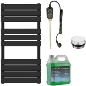 CERANO - Koupelnový elektrický radiátorový set Claude - 300W - černá matná - 1000x500 mm CER-081474