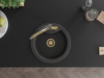 MEXEN/S - Diego granitový dřez 1-miska včetně baterie Duo, černá kropenatá 6512-76-671701-57-G