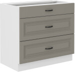 Spodní skříňka Stilo 80 D 3S BB - Premium Box Barva korpusu: Bílá, Barva dvířek: Clay Grey