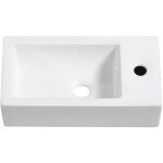 CERANO - Umývátko keramické Vivo - závěsné pravé - bílá lesklá - 45,5x25 CER-476993
