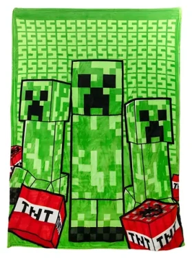 Paladone Minecraft Creeper deka s polštářem / Deka / 120 x 150 cm / Plyšová / 2v1 skládací do polštáře (PP13660MCFEPM)