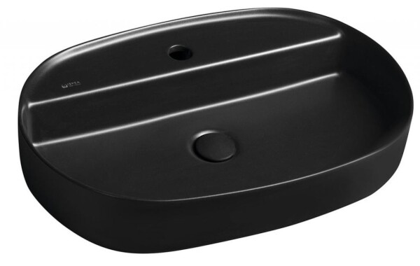 ISVEA - INFINITY OVAL keramické umyvadlo na desku, 60x40cm, černá mat 10NF65060-2N