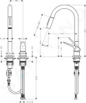 AXOR - Citterio M Dvouotvorová dřezová baterie, chrom 34822000