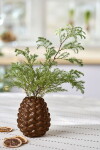 Ib Laursen Keramická vázička Pine Cone, hnědá barva, keramika