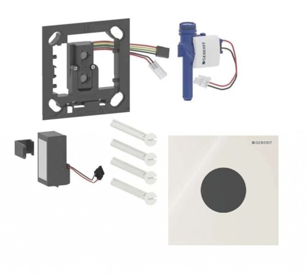 GEBERIT - Elektronické ovládání splachování pisoárů typ 40, bateriové napájení, Bluetooth, sklo/pískově šedá 116.034.JL.1
