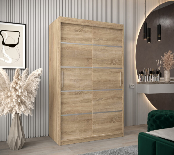 Šatní skříň Abi V1 Barva korpusu: Dub Sonoma, Rozměry: 120 cm, Dveře: Dub sonoma