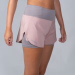 Běžecké šortky SALMING Essential 2-in Shorts DustyPink/Grey Velikost textilu: