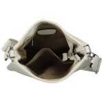 Trendy dámská koženková crossbody kabelka Candelis, krémová