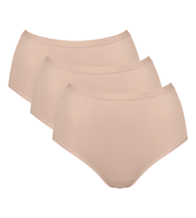 Dámské kalhotky GO Daily Cotton Highwaist 3P - BROWN - béžové 00LZ - SLOGGI BROWN XL