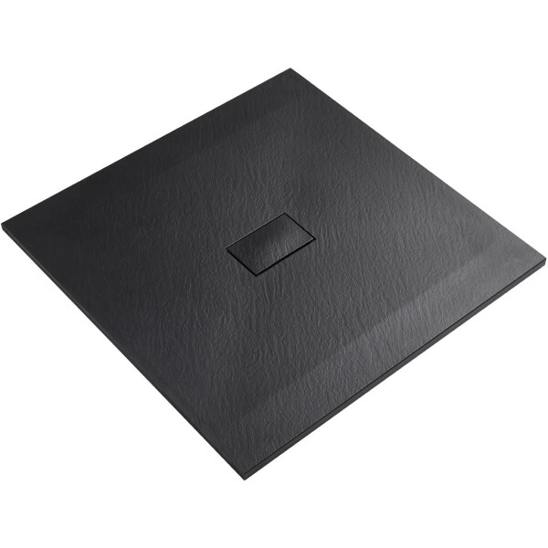 CERANO Sprchová vanička čtvercová FlexiCut - SMC/minerální kompozit - upravitelná - černá matná - 100x100x3 cm