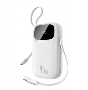 Baseus EnerFill FC31 Qpow 3 bílá / Powerbanka / 20000mAh / 45W / USB-C a Lightning v těle / USB-A (E0028D01)