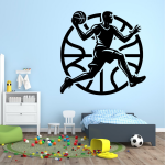 Samolepka Basketbalista v akci Barva: oranžová, Velikost: 60 x 59 cm