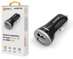 Nabíječka do auta ALIGATOR 2xUSB výstupem, 3.4A,