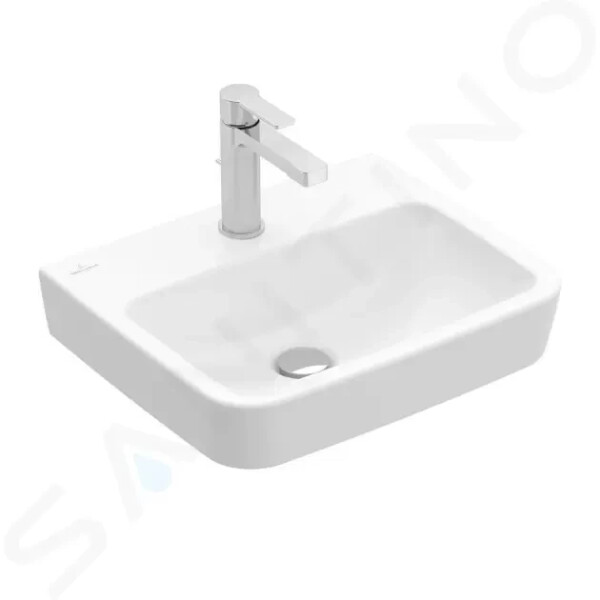 VILLEROY & BOCH - O.novo Umývátko 500x370 mm, bez přepadu, otvor pro baterii, CeramicPlus, alpská bílá 434451R1