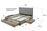 BRADOP Čalouněná postel Ola L504 se zásuvkami