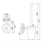 STEINBERG - 650 WC štětka nástěnná s držákem, bílé sklo/chrom 650 2911