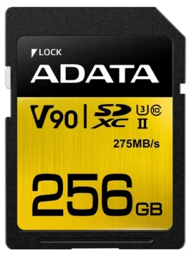 ADATA SDXC 256GB / UHS-II / U3 / R: 275MBs / W: 155MBs / vhodné pro 4K (ASDX256GUII3CL10-C)