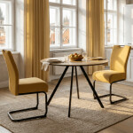 Kulatý jídelní stůl 100x100cm, lamino, dub, HT-R5010 OAK