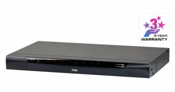 ATEN 8-Port 2-Bus CAT5e/6 KVM / KVM switch / 14x RJ-45 / USB/PS2 / 64 uživatelů / 1U (KN1108VA-AX-G)