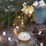 Pluto Design Rotující svícen Gold Trees, zlatá barva, kov