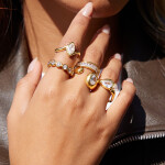 ELENYS Crystal Love – pozlacený prsten 18K žluté zlato Velikost: 8 (EU: 57-58)