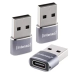 Intenso C480A antracitová / Adaptér USB-C na USB-A / Hliníkové tělo / 3 ks / USB 2.0 (7600013)