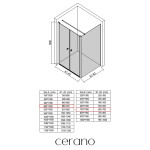 CERANO - Sprchový kout Antelo L - L/P - 6 mm - černá matná, transparentní sklo - 88x70 - otočný CER-666520