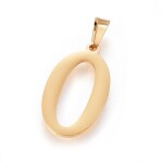 Sada přívěsku a náušnic z nerezové oceli - písmeno - zlatá - 20 ~ 23 mm x 13 ~ 19 mm - 1 ks Písmena: E