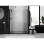 MEXEN/S - Exo dvojité posuvné sprchové dveře 130, transparent, černá 8152-130-000-70-00