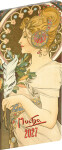 NOTIQUE Kapesní diář Alfons Mucha 2027, plánovací měsíční, 8 x 18 cm