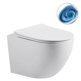 CERANO - WC závěsné Cesso, Vortex - vírové splachování + Slim/SoftClose sedátko - bílá matná - 49x36 CER-476681