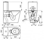SANELA - Nerezová WC WC kombi pro tělesně postižené, antivandal, nerez SLWN 16