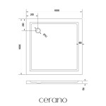 CERANO - Sprchová vanička čtvercová Soto - akrylát - bílá lesklá - 100x100x5 CER-425545