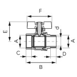 NOVASERVIS - Kulový plnoprůtočný kohout, motýlek ŠM 3/8" KFPM101