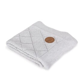 Ceba baby Pletená deka v dárkovém krabičce Rýžový vzor 90 x 90 cm - světle šedá