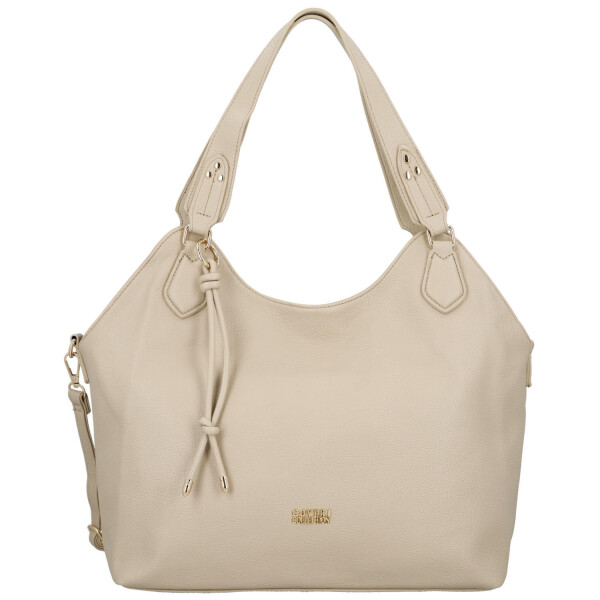 Elegantní dámská koženková kabelka na rameno Mandy, tmavě béžová