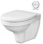 DEANTE Podomítkový rám, pro závěsné WC mísy + SLIM tlačítko chrom + WC CERSANIT DELFI + SOFT SEDÁTKO CST_WC01 051P DE2