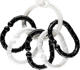 Kroužky s přívěsky černobílé