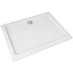 CERANO - Sprchová vanička obdélníková Piato - litý mramor - bílá lesklá - 90x80x3 CER-476954