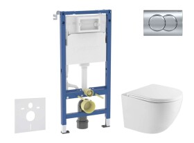 GEBERIT - Duofix Set předstěnové instalace, klozetu Oudee a sedátka softclose, tlačítko Delta01, lesklý chrom SANI11CA1160