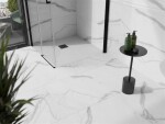 MEXEN/S - Stone+ čtvercová sprchová vanička 100 x 100, bílá, mřížka černá 44101010-B