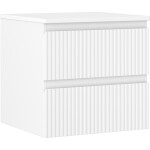 MEXEN/S - Rivel koupelnová skříňka pod umyvadlo 50 cm s deskou, 2 zásuvky, reliéf , bílá mat 91A20-05047-2-BFFC01