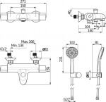 JIKA - Deep Termostatická vanová baterie s příslušenstvím, 3 proudy, chrom H3231U70042711